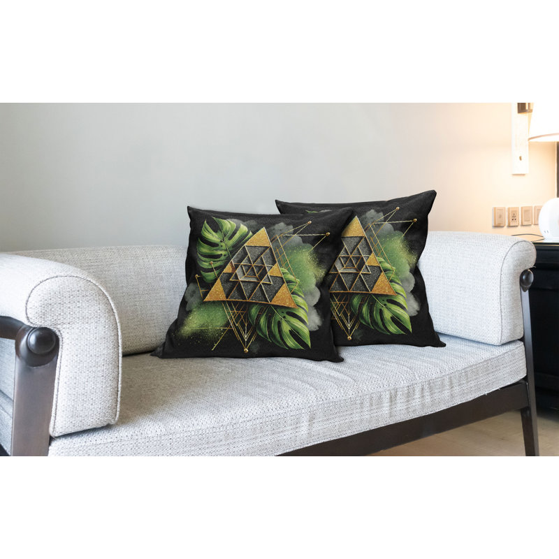 Coussin décoratif réversible en tissu, H 24 po x l 24 po, Carré
