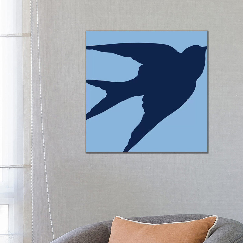 Blue Bird 1 Piece Wrapped Canvas Painting, 66.04cm H x 66.04cm W x 1.91cm D