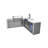 Mont Alpi MAi805-D90KEGFC 44-inch 6-Burner 115000 BTU 90 Degree Corner Deluxe Stainless Steel Gas Outdoor Kitchen Barbecue Island Grill with 3 Beer Tap Keg Dispenser + Wine Cooler Lockable Refrigerator