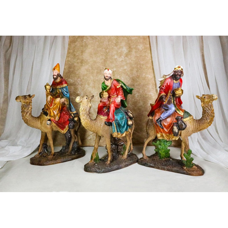 Ensemble de figurines de Nativité «Three Wise Men» Balthasar Caspar Melchior On Camels