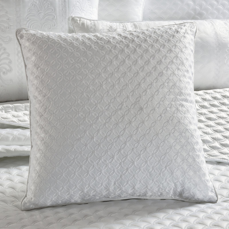 Coussin décoratif carré Lyndon, Blanc