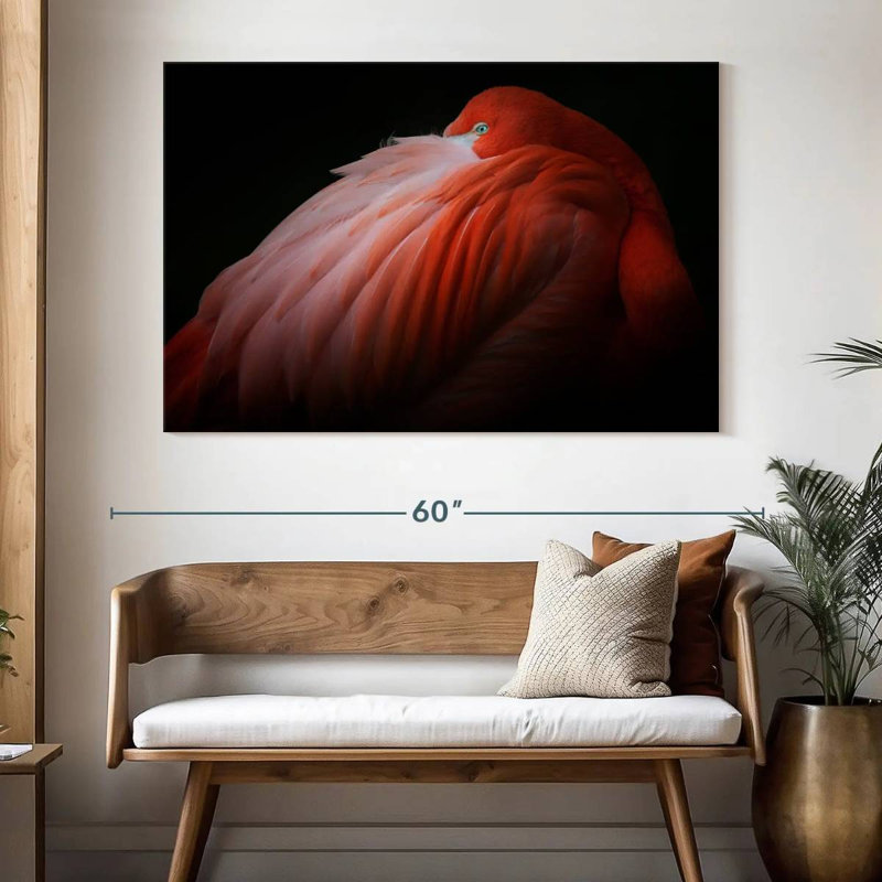 Brampt Shy Flamingo, 34" H x 51" W