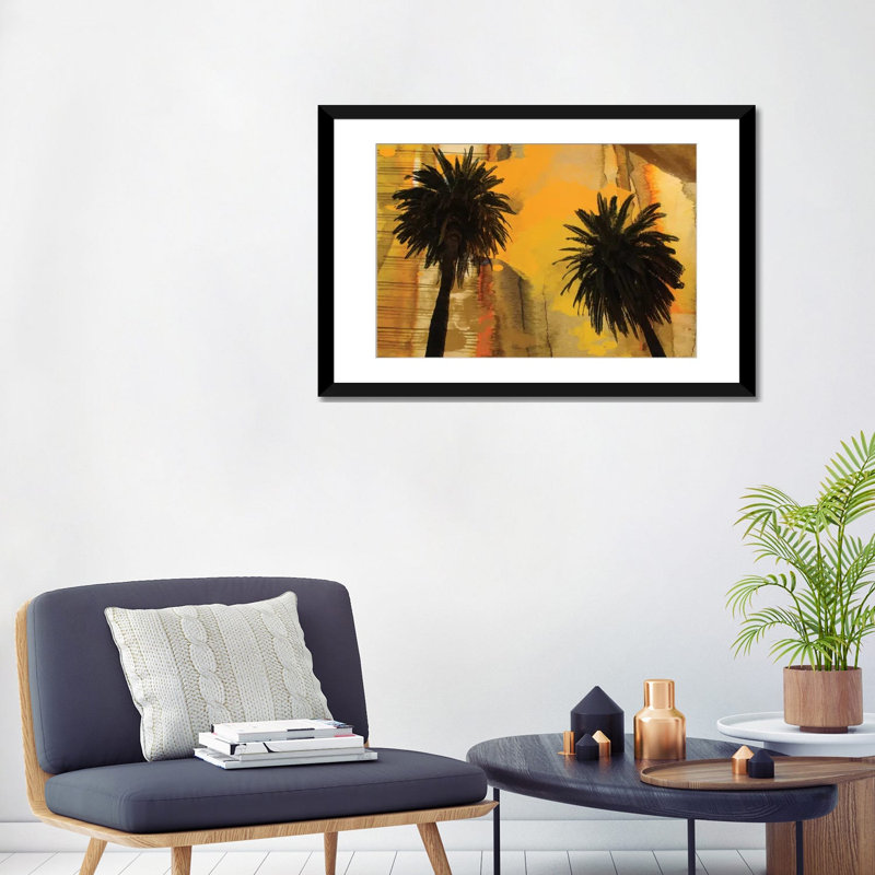 « palm duo » par irena orlov, reproduction de photo sur toile tendue, Papier d'art encadré noir, Blanc