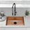 Évier de cuisine encastré à simple cuve en acier inoxydable 26 x 18 Tourner