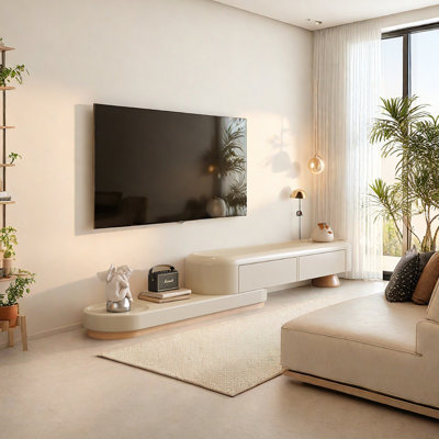 Meuble télé extensible avec bords arrondis