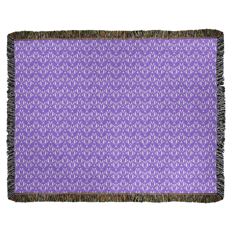 Couverture en coton tissé Katelyn Elizabeth, l 60 po x L 80 po, Mauve