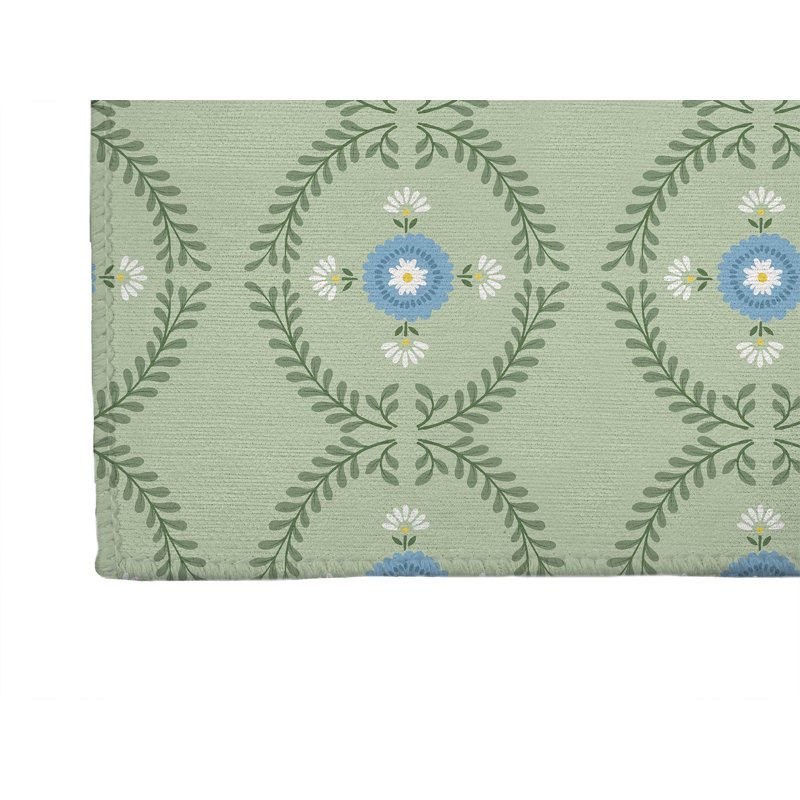 Tapis de cuisine antidérapant Bree, Sauge, Rectangle 5 pi x 7 pi