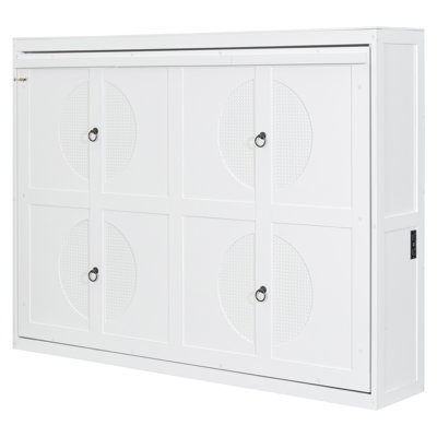 Full Size Murphy Bed Wall Bed,White(OLD SKU:N708S00011K-1)