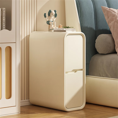 Jeston Unique Nightstand Narrow End Table W/2 Drawers Bedside Table Nightstand Side Table