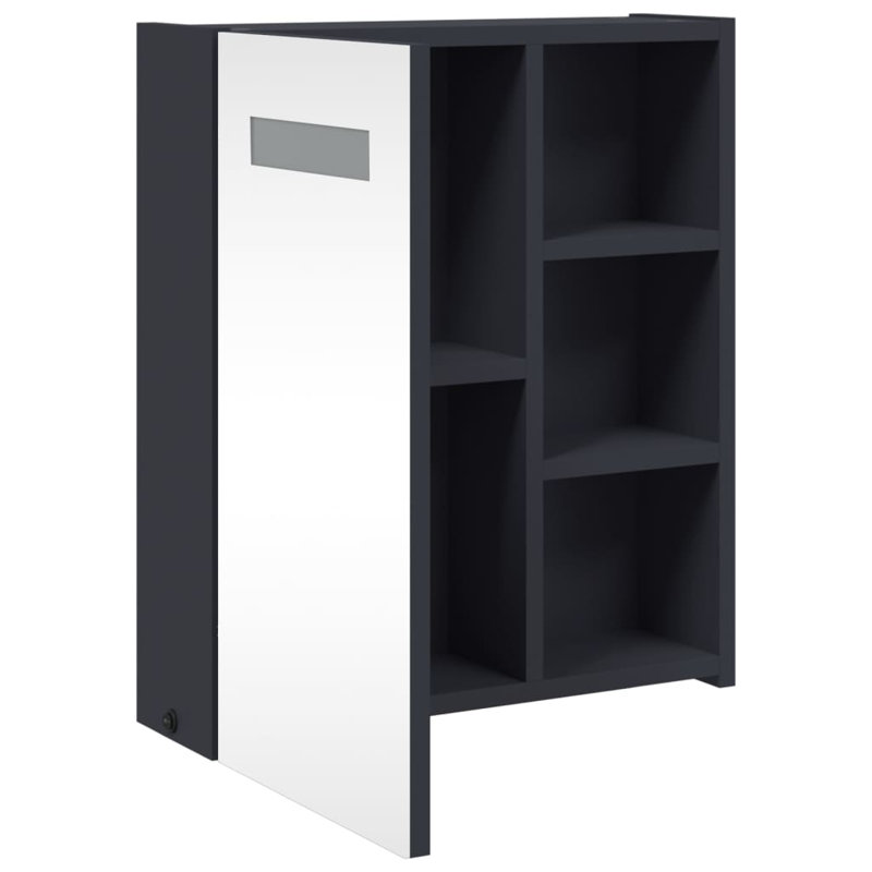Adrianny W 52mm H Freestanding Framed Medicine Cabinet Mirror, 52 cm H x 45 cm W x 13 cm D, Grey
