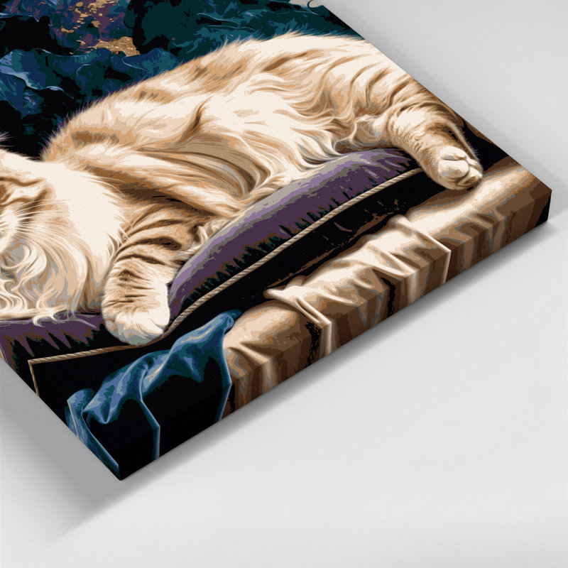 Cats, Himalayan, art mural bleu sur toile, H 20 po x l 30 po