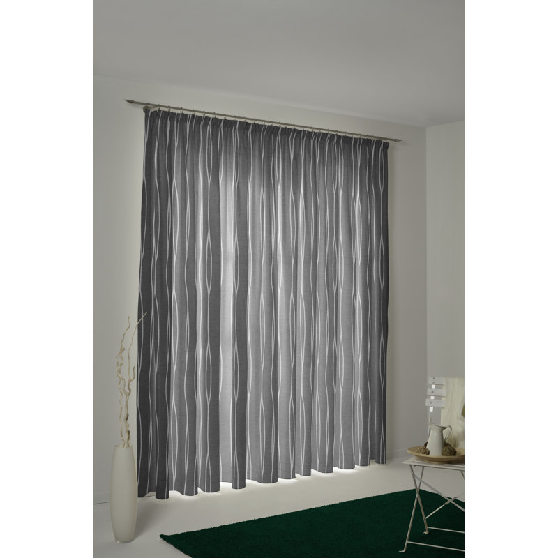 Bohy Room Darkening Curtain Single Panel, 245cm H x 135cm W, Dark grey