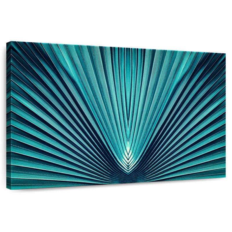 Harnek Abstract Blue Palm, 32" H x 48" W