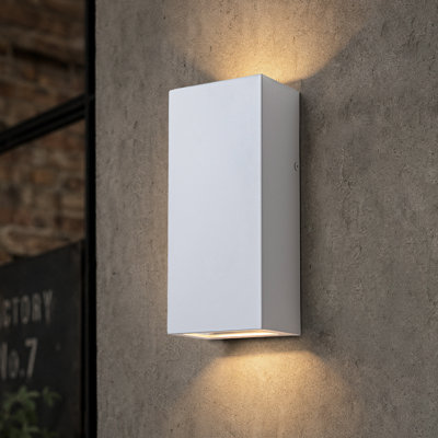 Applique murale d'extérieur 2 lumières DEL blanc mat