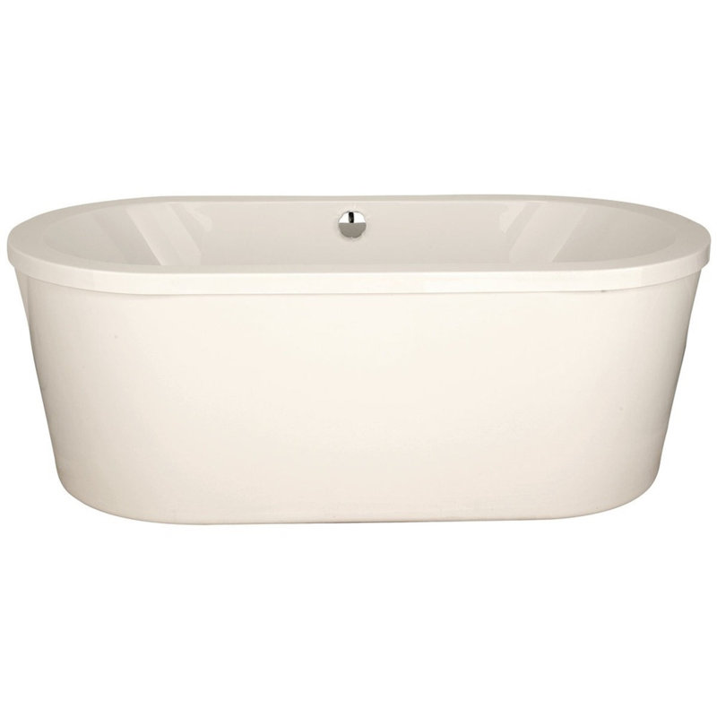 Estee 72'' L Freestanding Soaking Bathtub, Satin Chrome