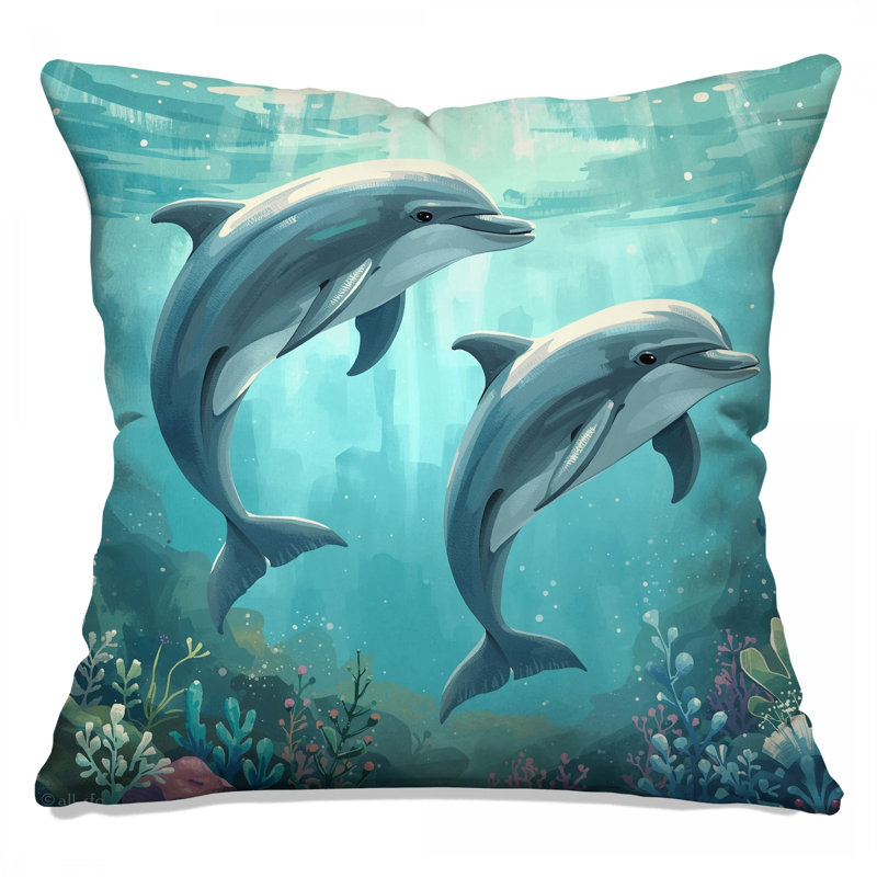 Coussins décoratifs Dolphins, 20 x 20 pouces
