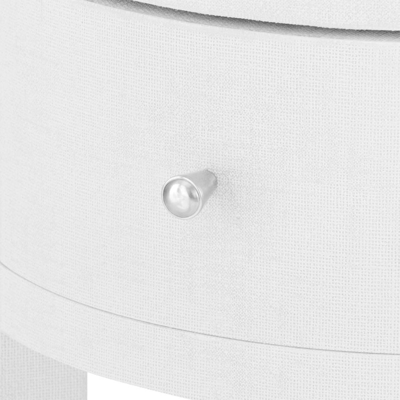 Claudette End Table, White, White