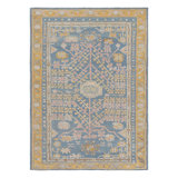 Rug & Kilim’S Khotan Samarkand Style Rug In Blue With Floral Medallions