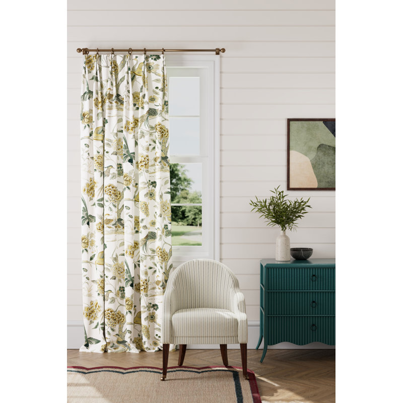 Indienne Peacock Fabric, Gosling Yellow