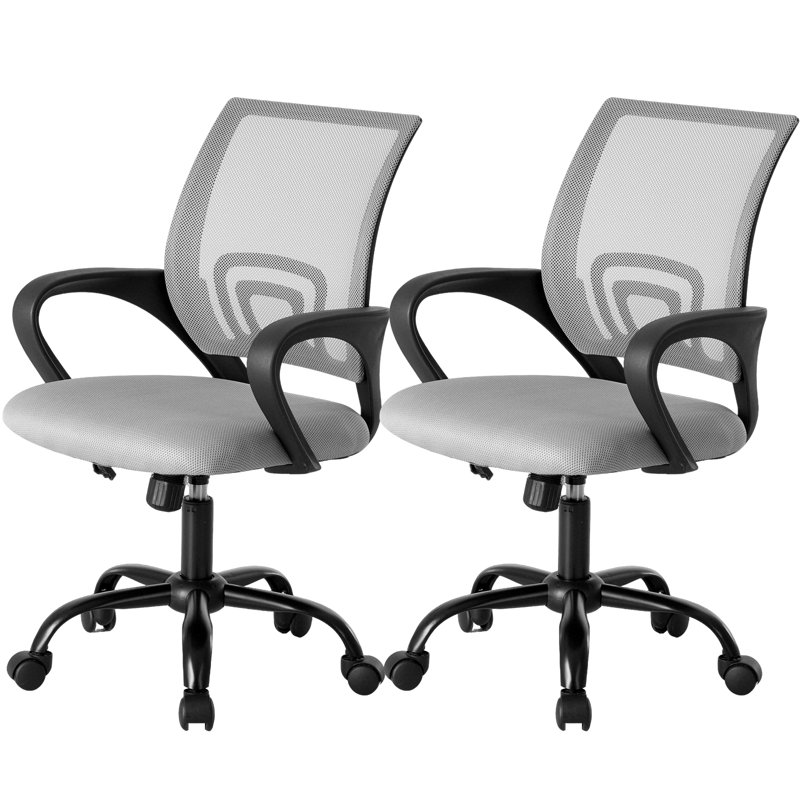 Set Of 2 Adjustable Office Chair With 360°Rotation, Height And Tilt Control,Gray, Gray