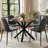 4 - Person Dining Table Sets With Glass Round Table & 4 Upholstered Chenille Chairs-1681749911