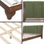 Structure de lit très grand de qualité supérieure avec tête de lit tapissier - Design Mid-Century moderne en noyer et vert-678674159-678674158