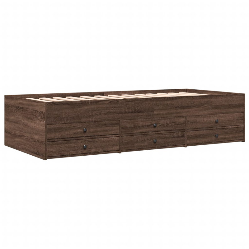 Vidaxl Daybed With Drawers, Single (3'), Brown Oak