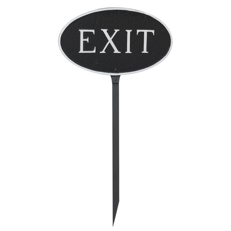 Weather Resistant Metal Garden Sign, Black/Silver