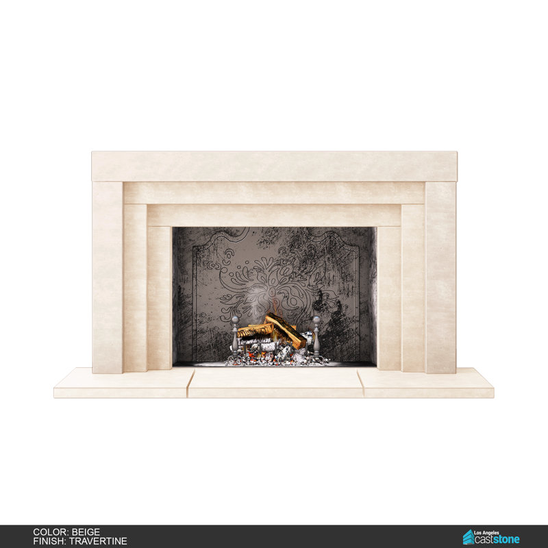 Contempo Fireplace Surround, Travertine Beige