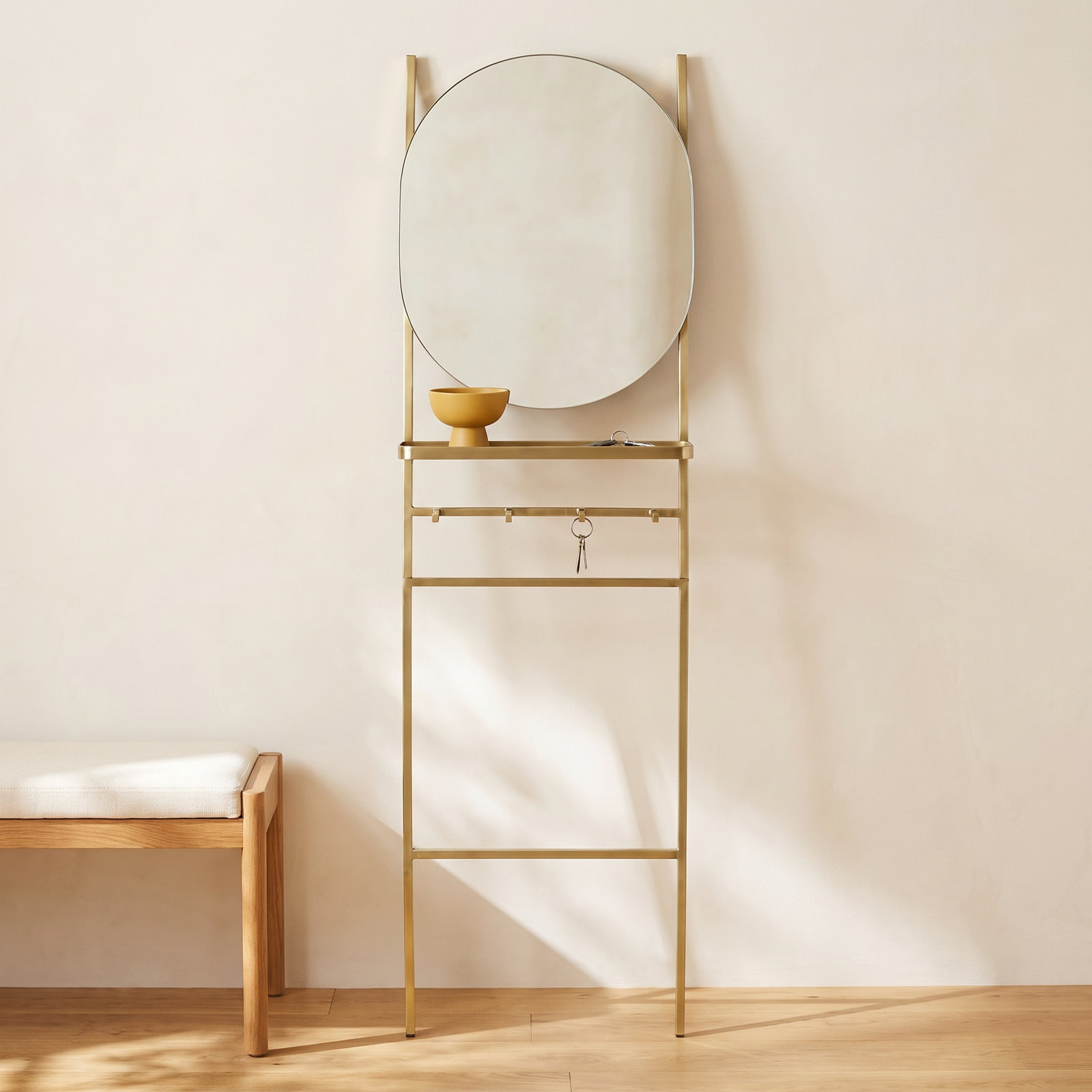 Vesey Metal Flat Floor Mirror, Gold