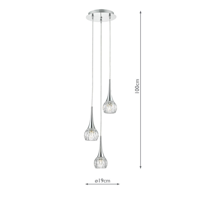 Loehr 3 - Light Cluster Pendant, Chrome