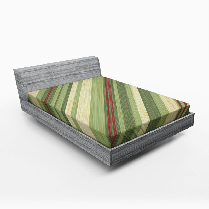 Microfiber Striped Fitted Sheet, Queen Fitted Sheet