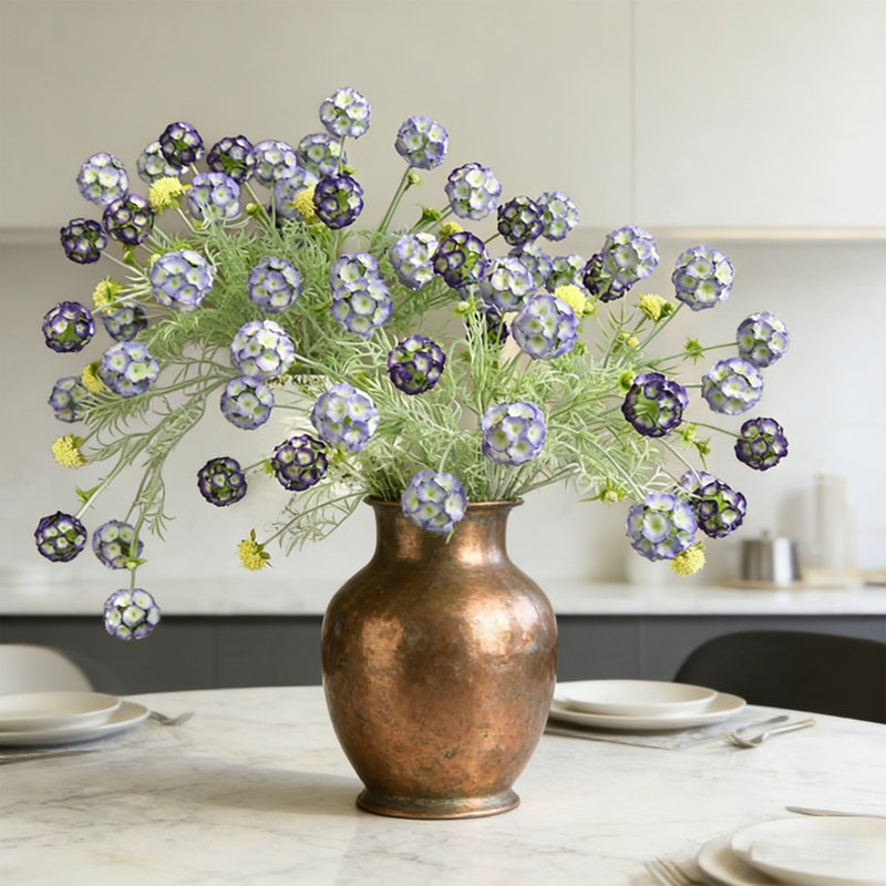 10 pièces de fleurs artificielles en soie pour la maison, Bleu