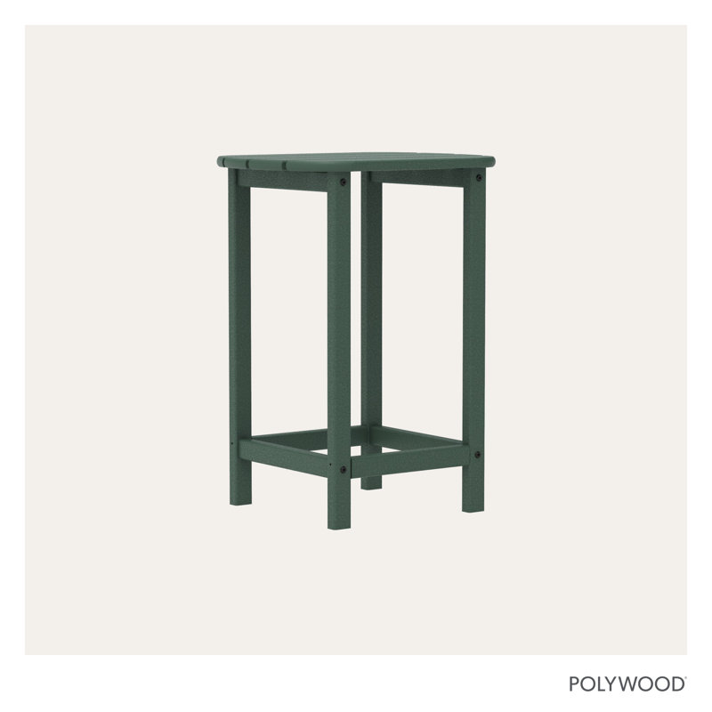 POLYWOOD South Beach 26" Counter Side Table, Hunter Green