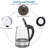 Electric Kettle, 1.8L Borosilicate Glass Tea Kettle With LED Light, Auto Shut-Off And Boil-Dry Protection Cordless Kettle Fast Boiling