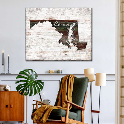 Maryland Home Map sur impression sur toile