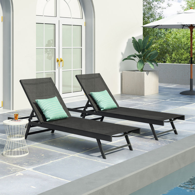 SALON CHAISE Longe, 2, Noir