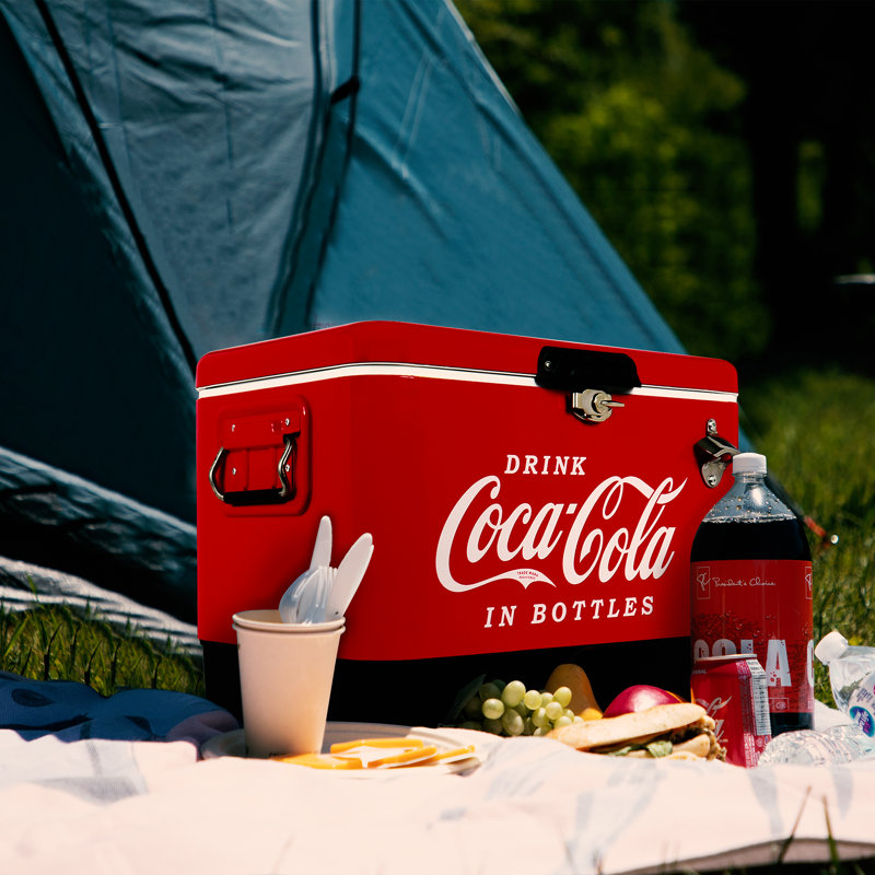 Coca-Cola Ice Chest Cooler Cool Box with Bottle Opener 51L