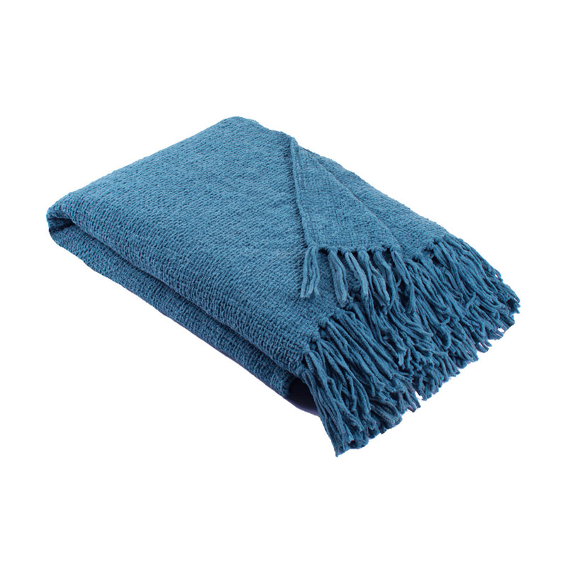 Chenille Throw Throw Blanket, Teal