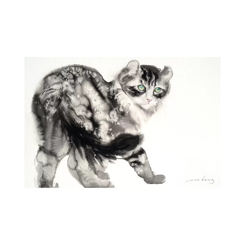 Demure Kitty by Soo Beng Lim - Wrapped Canvas Gallery-Wrapped Canvas Giclée, 20.32 cm H x 30.48 cm W