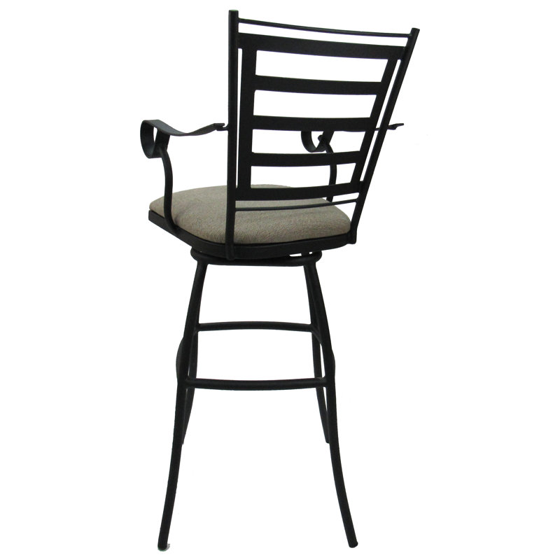 Tabouret pivotant Victorianna, Bouclé, taupe, Tabouret de bar (siège d'une hauteur de 30 po)