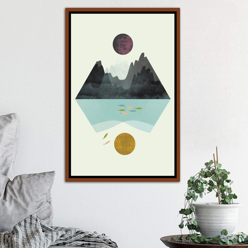 «Storm And Calm» - Impression, H 26 po x l 18 po x 1,5 po, Toile avec cadre en bois classique