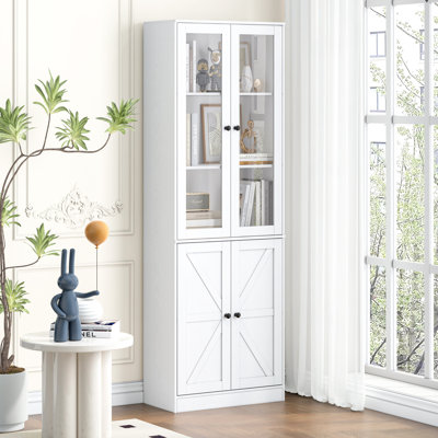 70.9'' H X 23.6'' W Standard Bookcase with Glass Door
