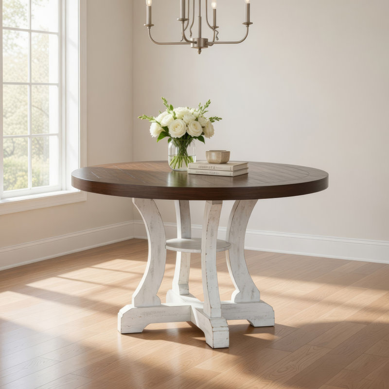 Round Dining Table, White