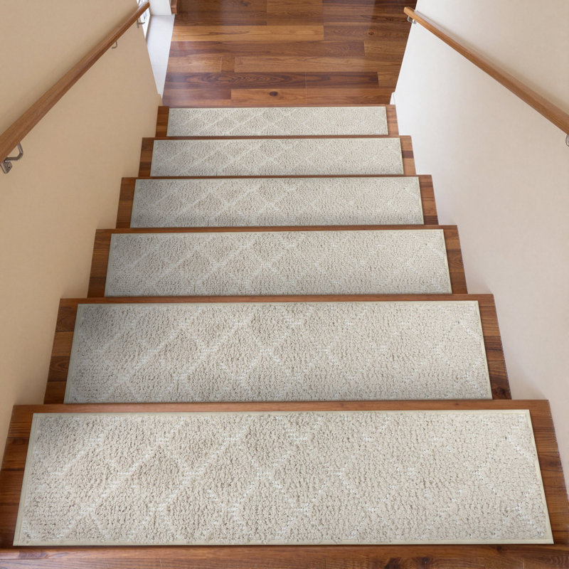 Tapis d'escalier moderne antidérapant (ensemble de 15), Beige