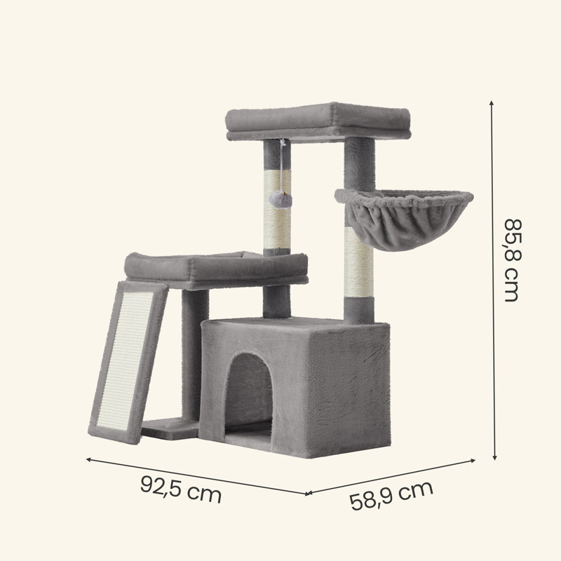 90cm H Cat Tree, Light Grey
