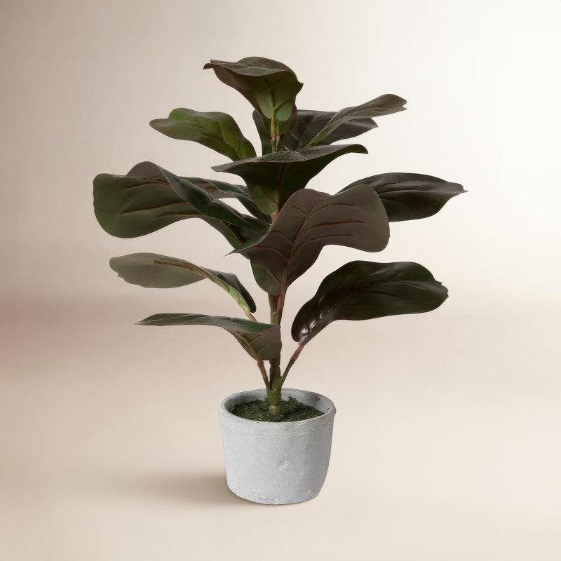 Figuier artificiel 17 po en pot, Vert foncé