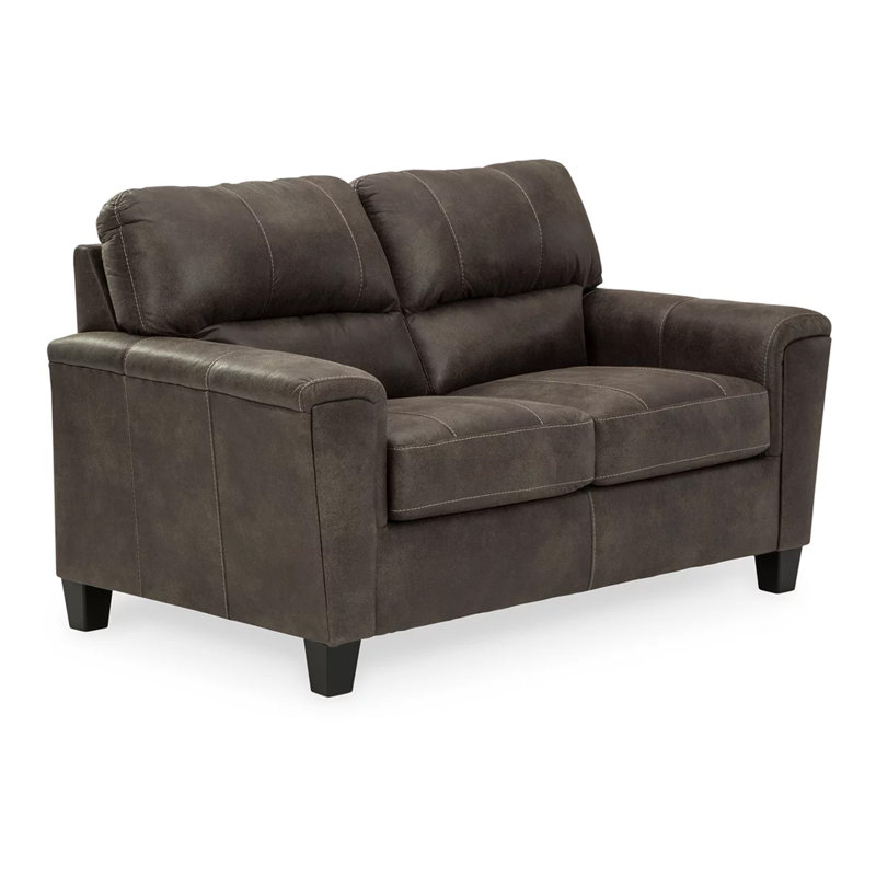 Causeuse en cuir saleigh 61 po Saleigh, Similicuir taupe