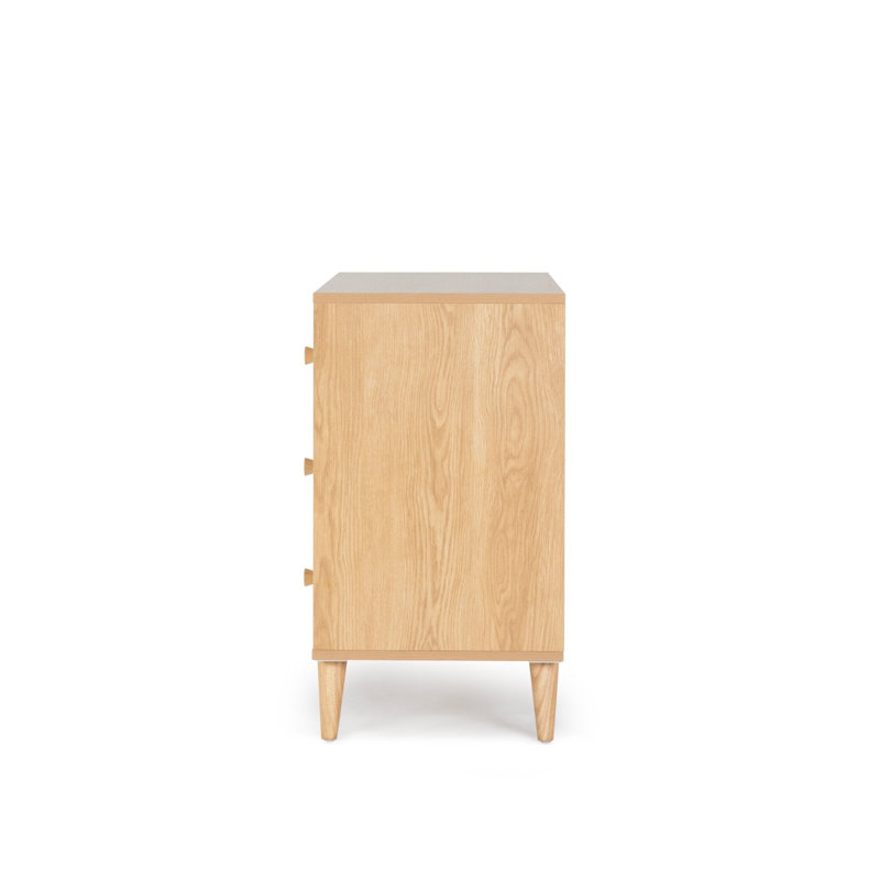 Austin 3- Drawer Dresser, White/Red Oak