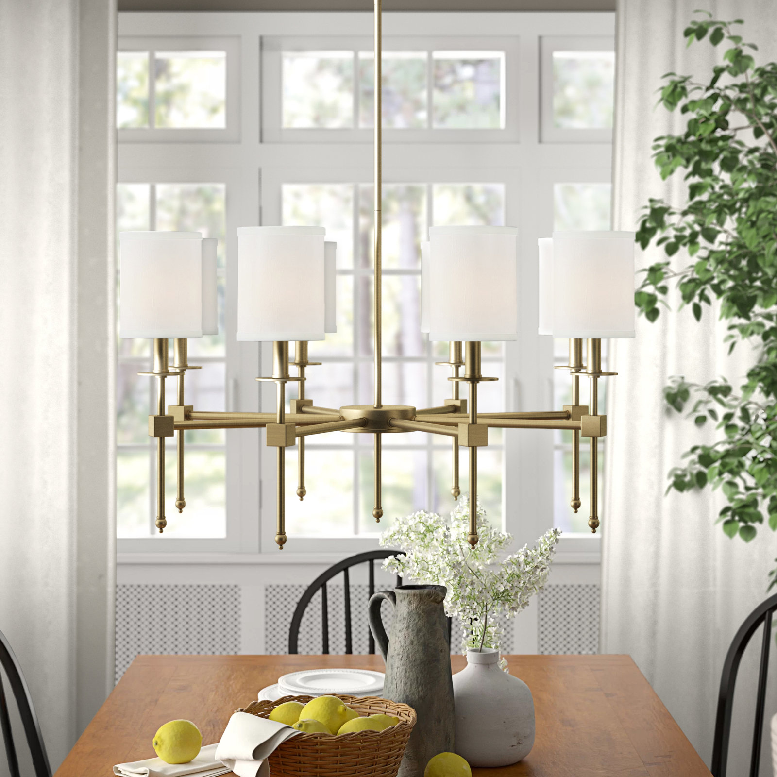 Keeling 8 - Light Metal Dimmable Chandelier, Warm Brass